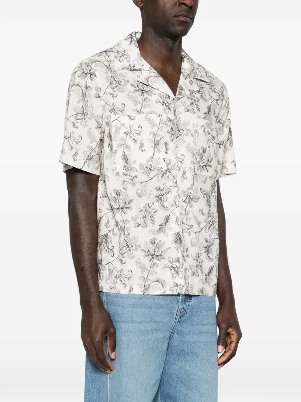 Golden Goose Overhemd met bloemenprint Beige