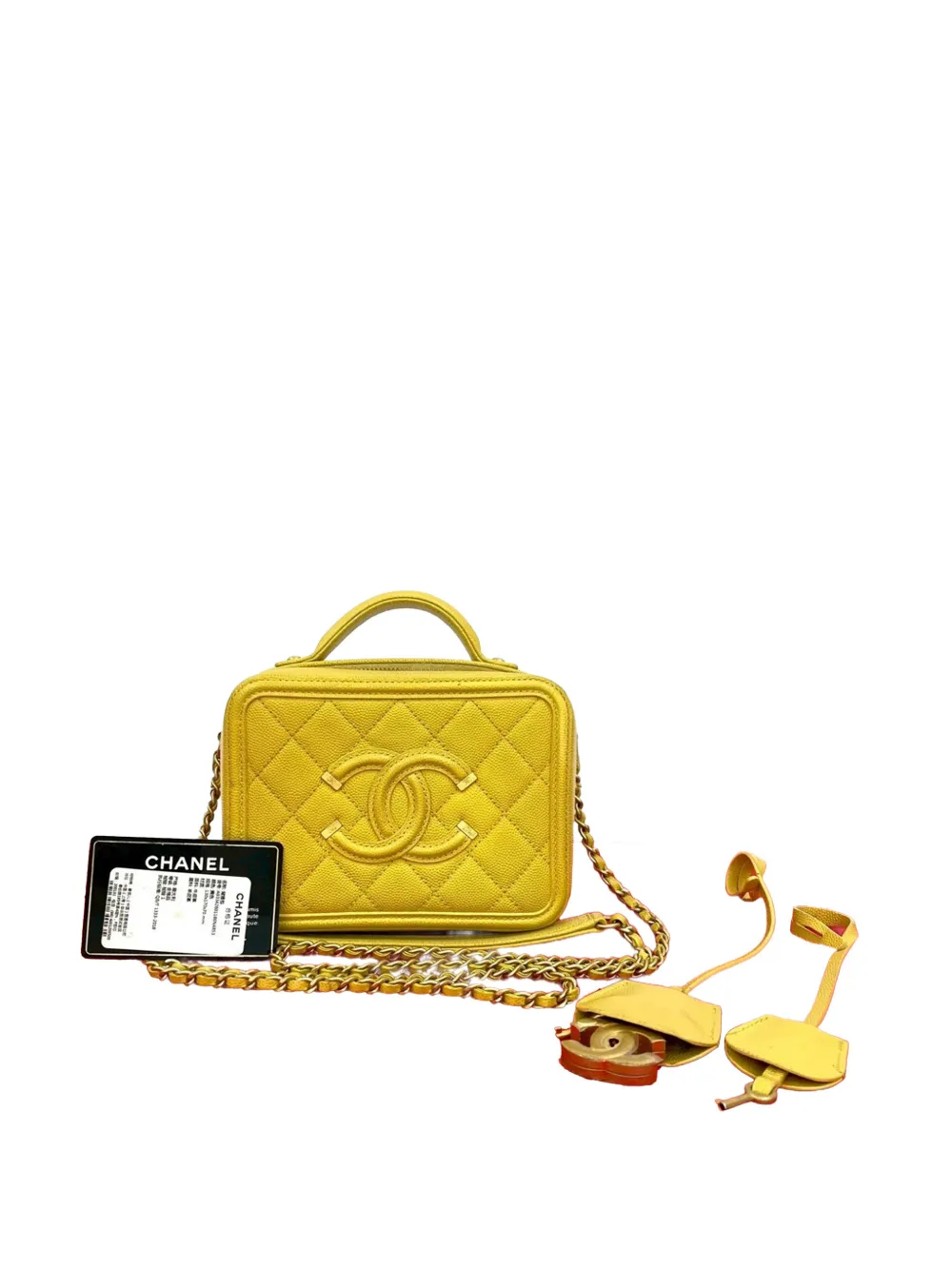 2019 Small Caviar Cc Filigree Vanity Bag Satchel