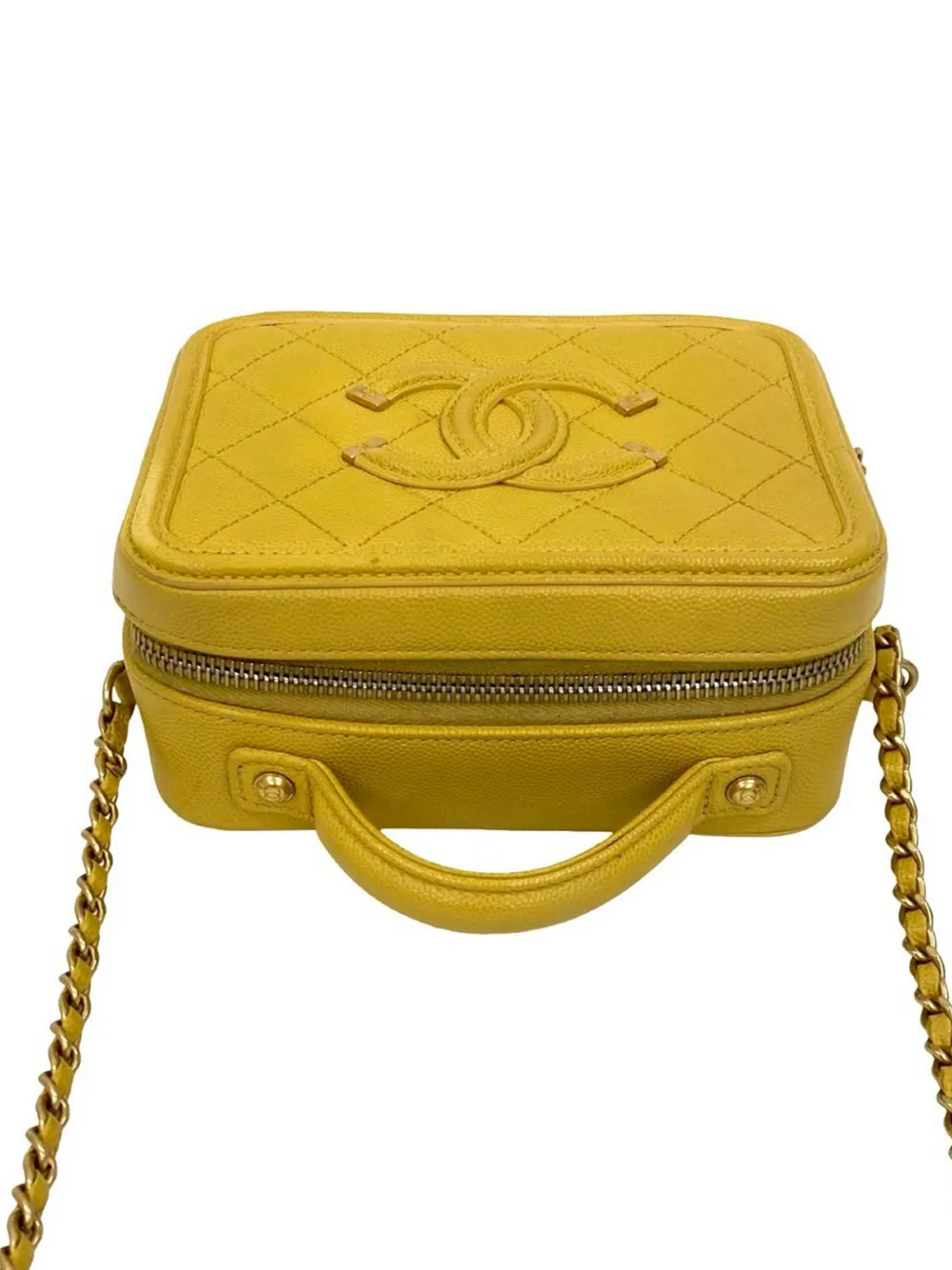 2019 Small Caviar Cc Filigree Vanity Bag Satchel