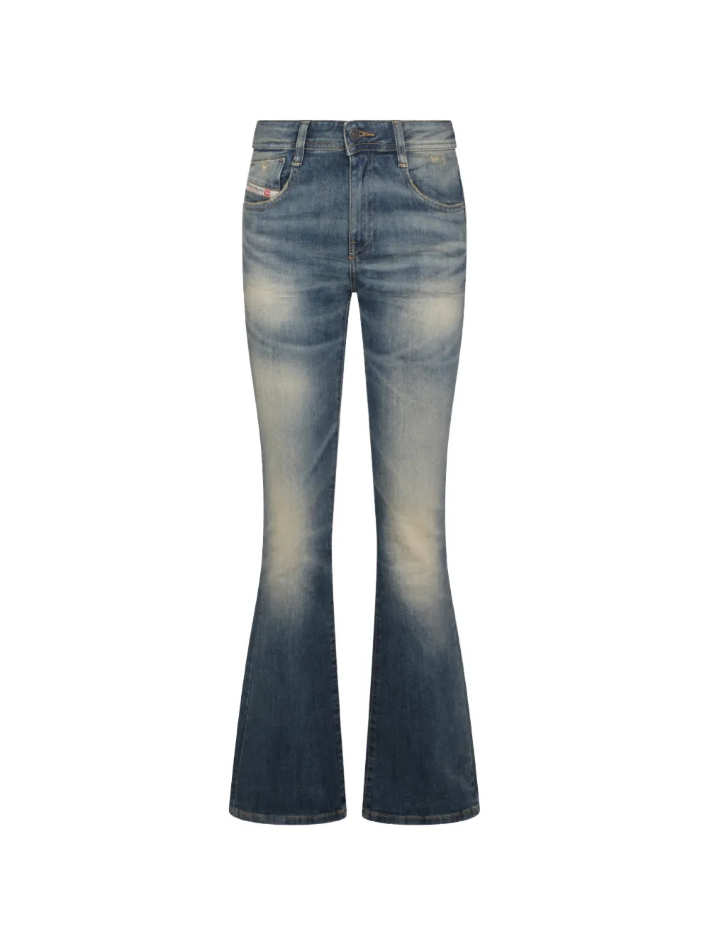 Diesel logo-patch flared jeans - Blu