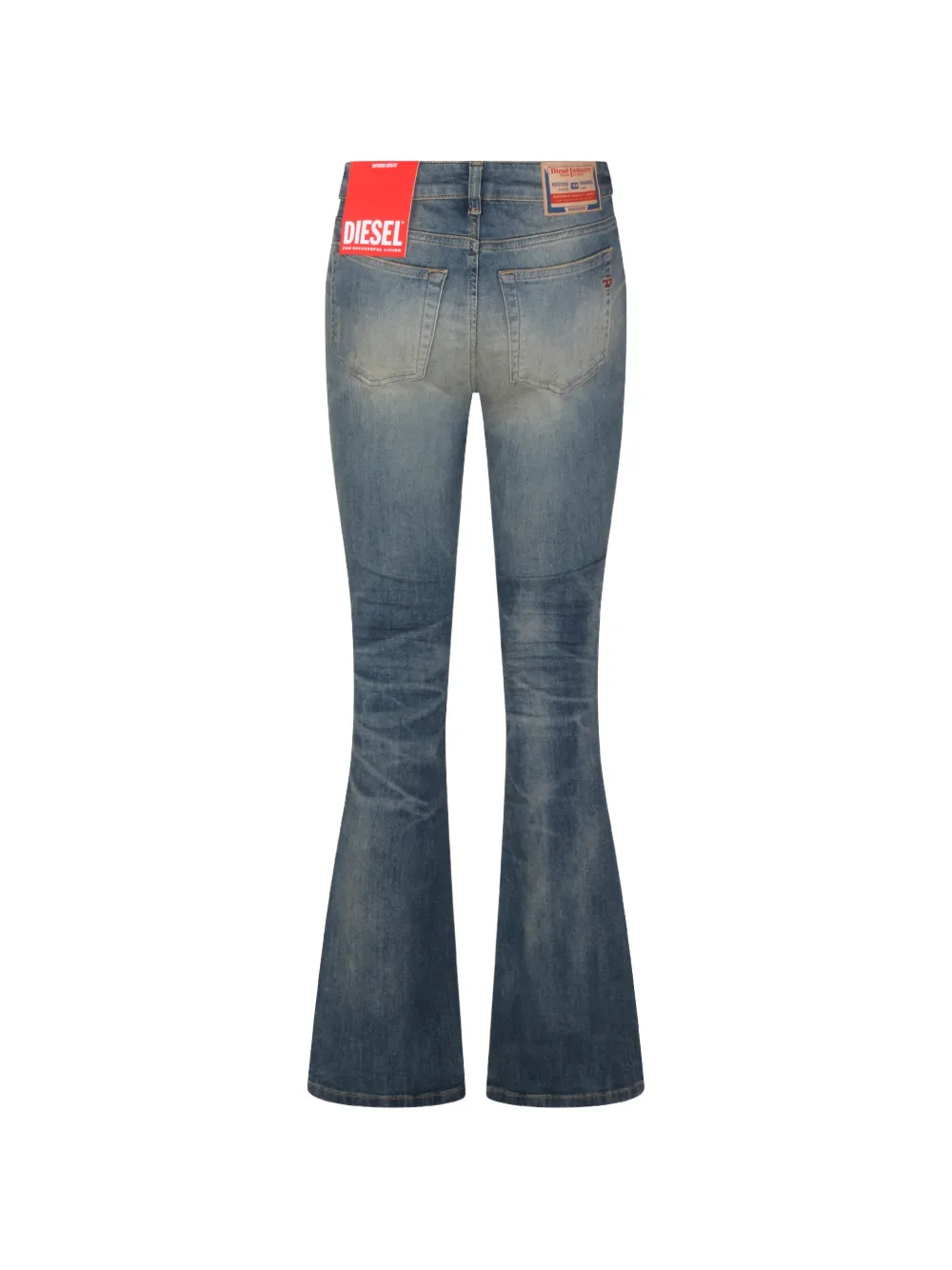Diesel logo-patch flared jeans - Blauw