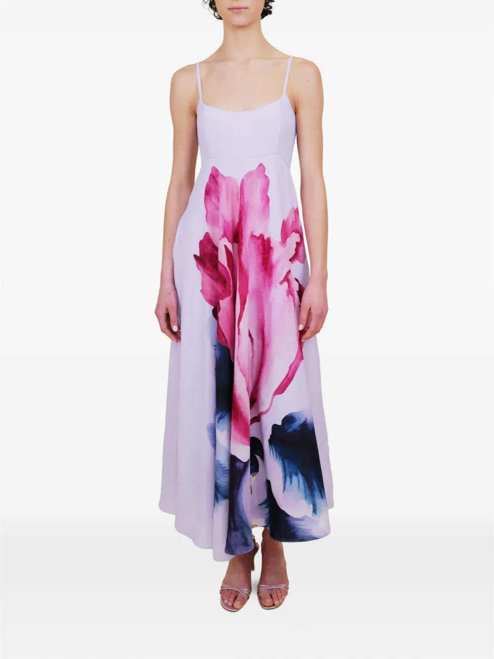 AZEEZA Rachel midi-jurk met bloemenprint Paars