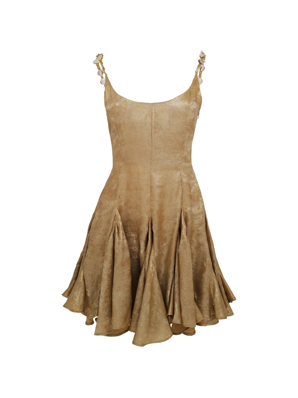 AZEEZA Solenne embellished-strap mini dress - Oro