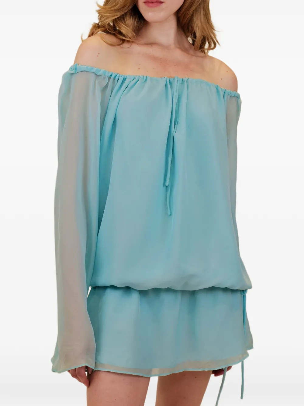 AZEEZA Elina chiffon mini dress - Blauw