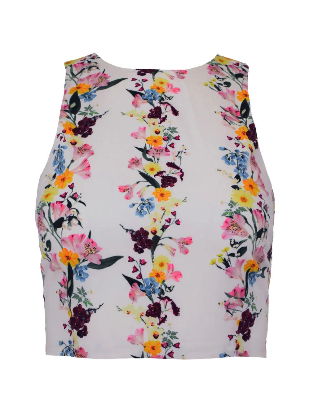 AZEEZA Lina floral-print poplin top - Bianco