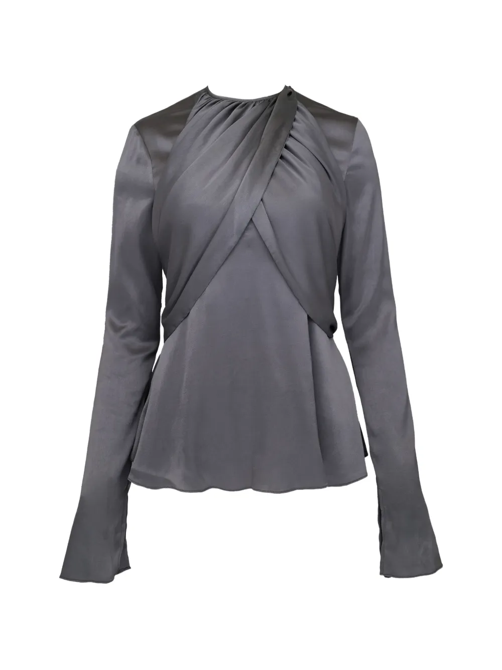 AZEEZA Elowen twisted long-sleeve top - Grigio