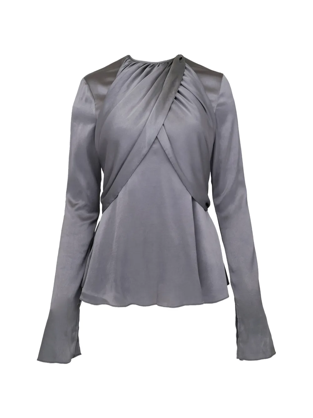 AZEEZA Elowen twisted long-sleeve top - Grigio