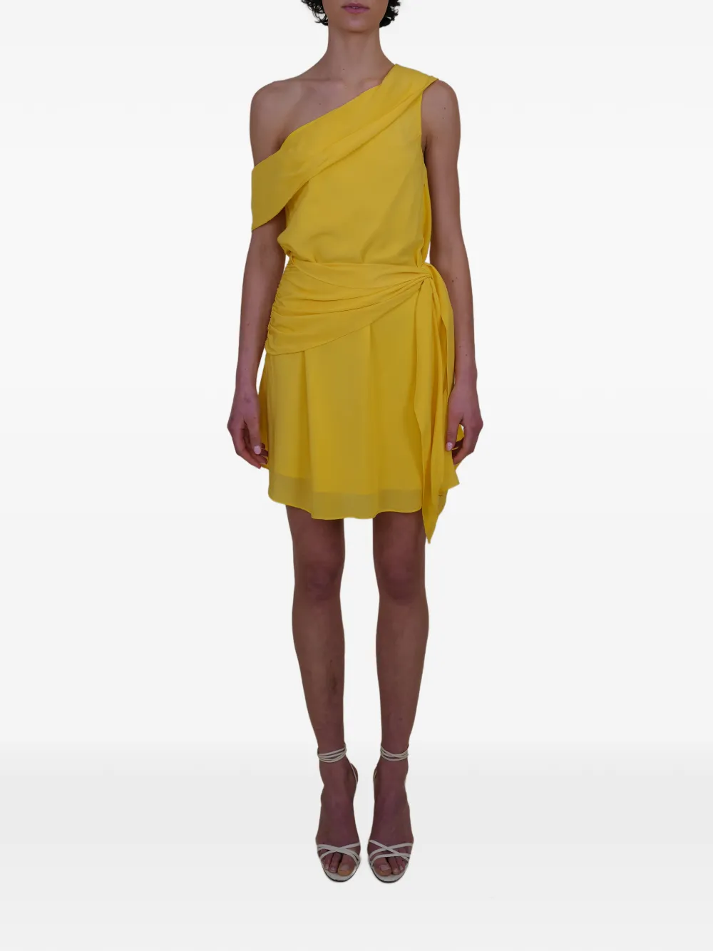 AZEEZA Kavari one-shoulder mini dress - Geel