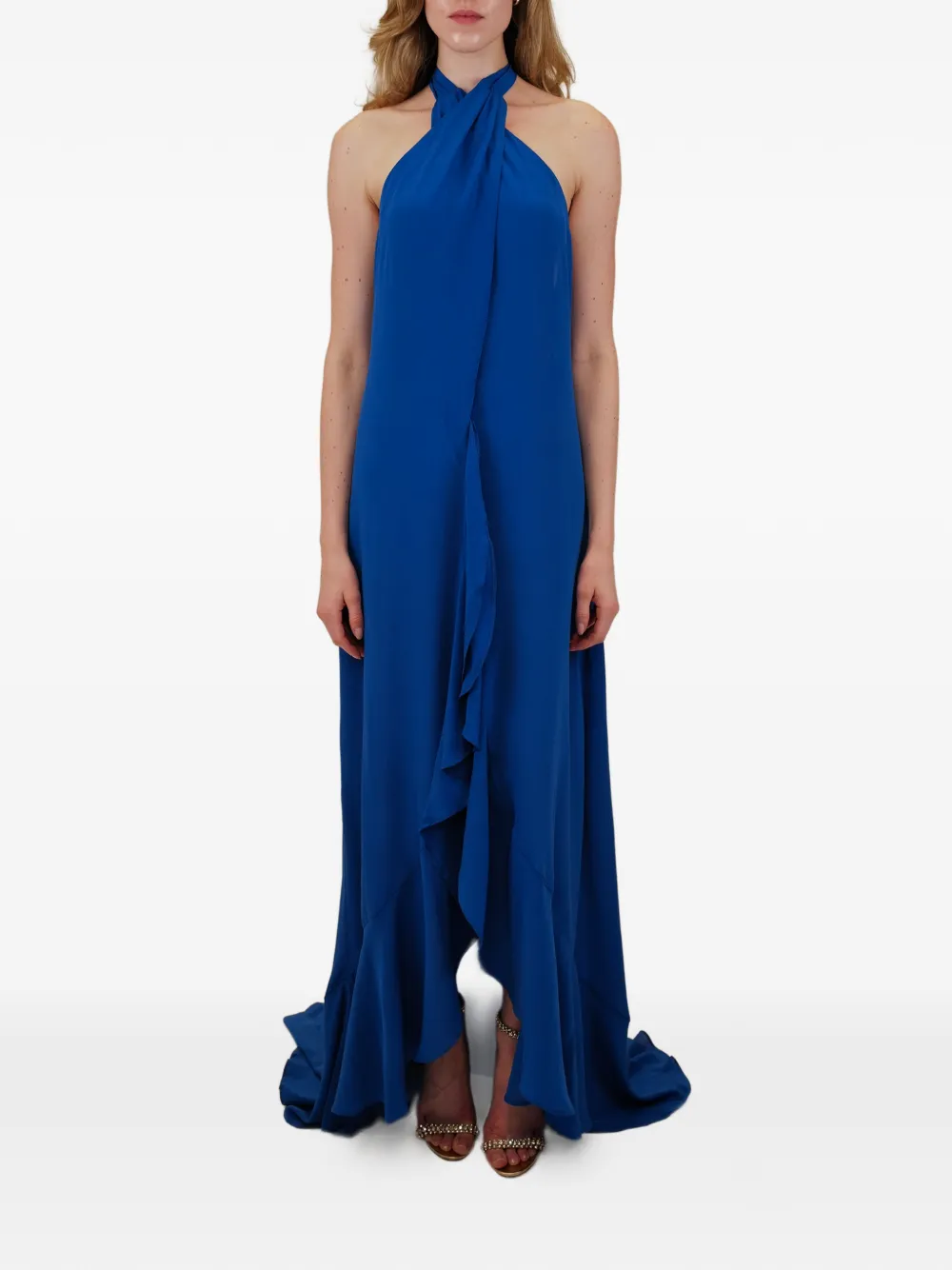 AZEEZA Bari ruffled dress - Blauw