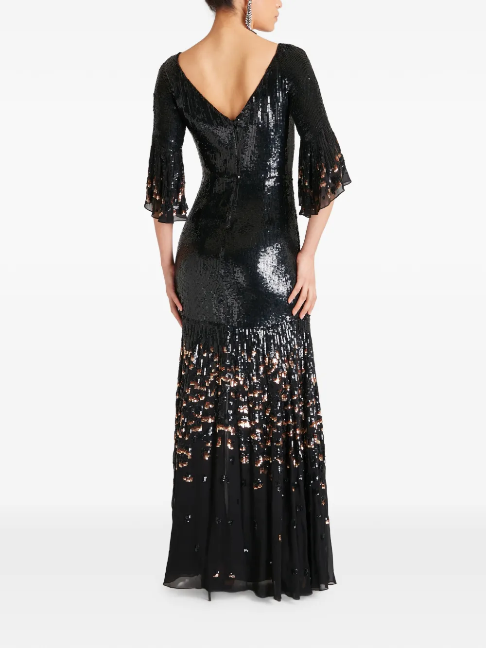  Temperley London Sequin-embellished Maxidress - Black 