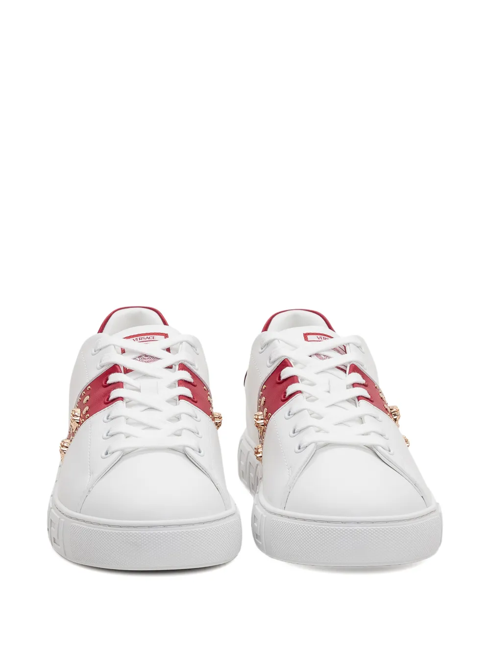 Versace Greca studded-embellishment sneakers Wit