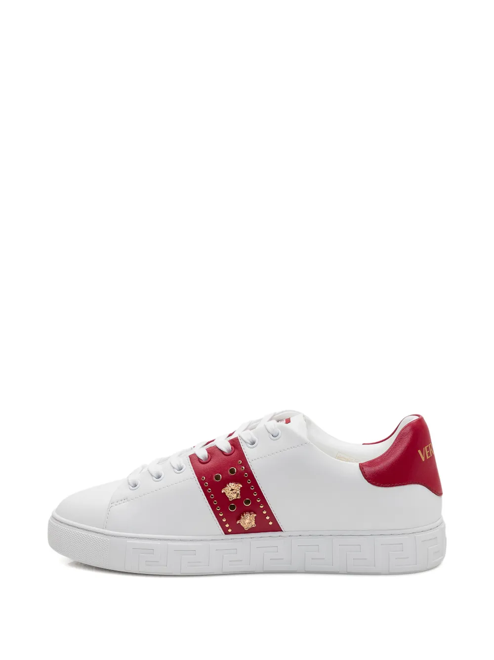 Versace Greca studded-embellishment sneakers Wit