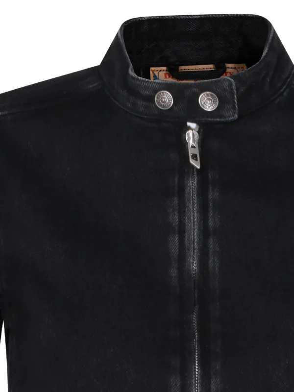 Diesel Moto Jacket In Denim In clean-wash Denim | Black | FARFETCH AO