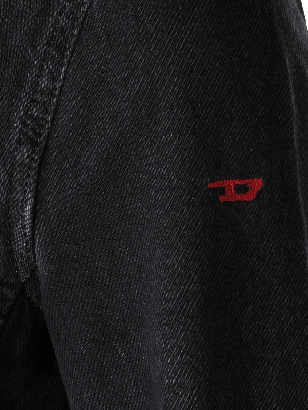 Diesel Moto denim jack met clean-wash effect Zwart