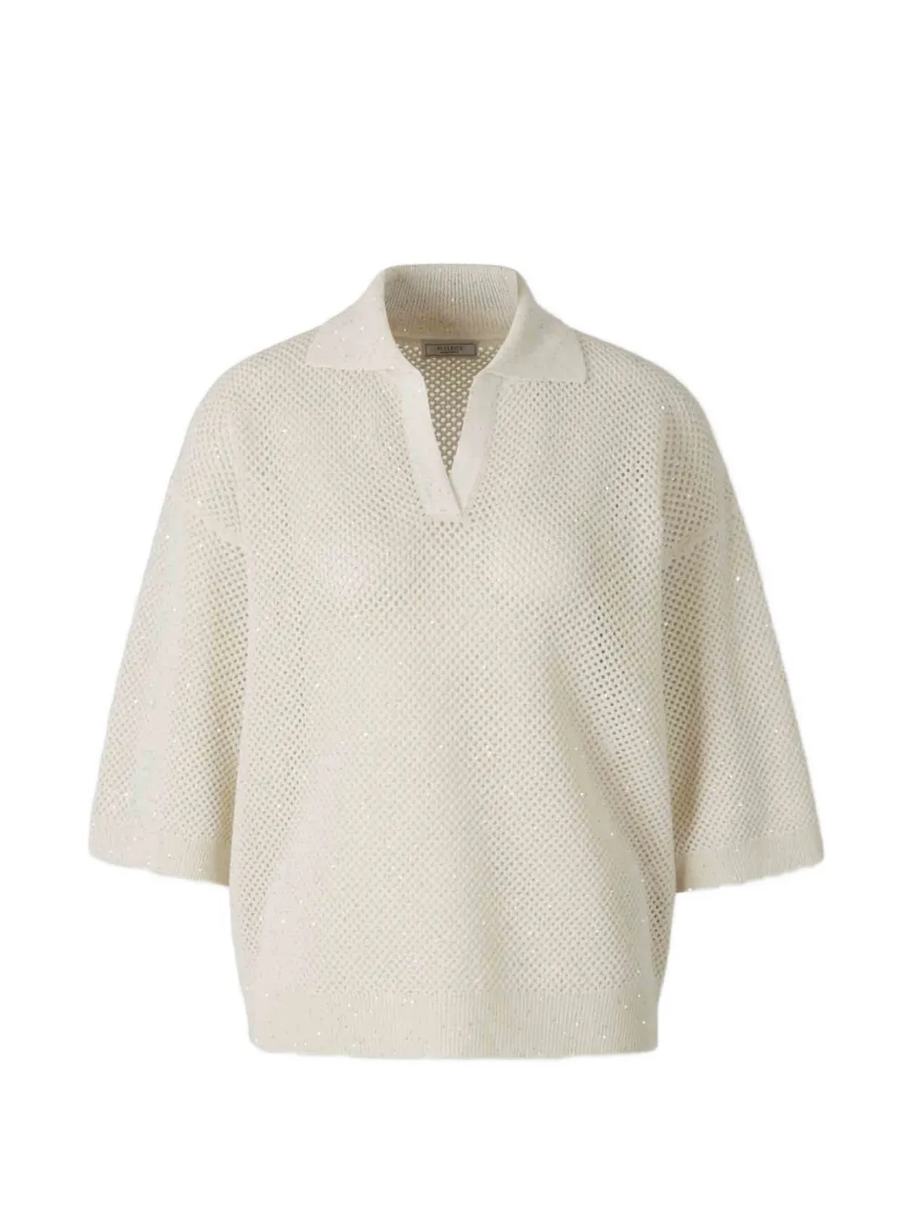 Peserico sequin-embellishment V-neck T-shirt - Toni neutri