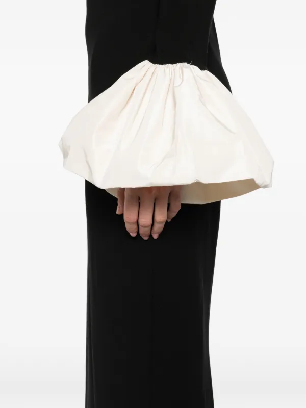 staud hawthorne maxi dress STAUD Hawthorne ruffled-cuff Maxi Dress | Black