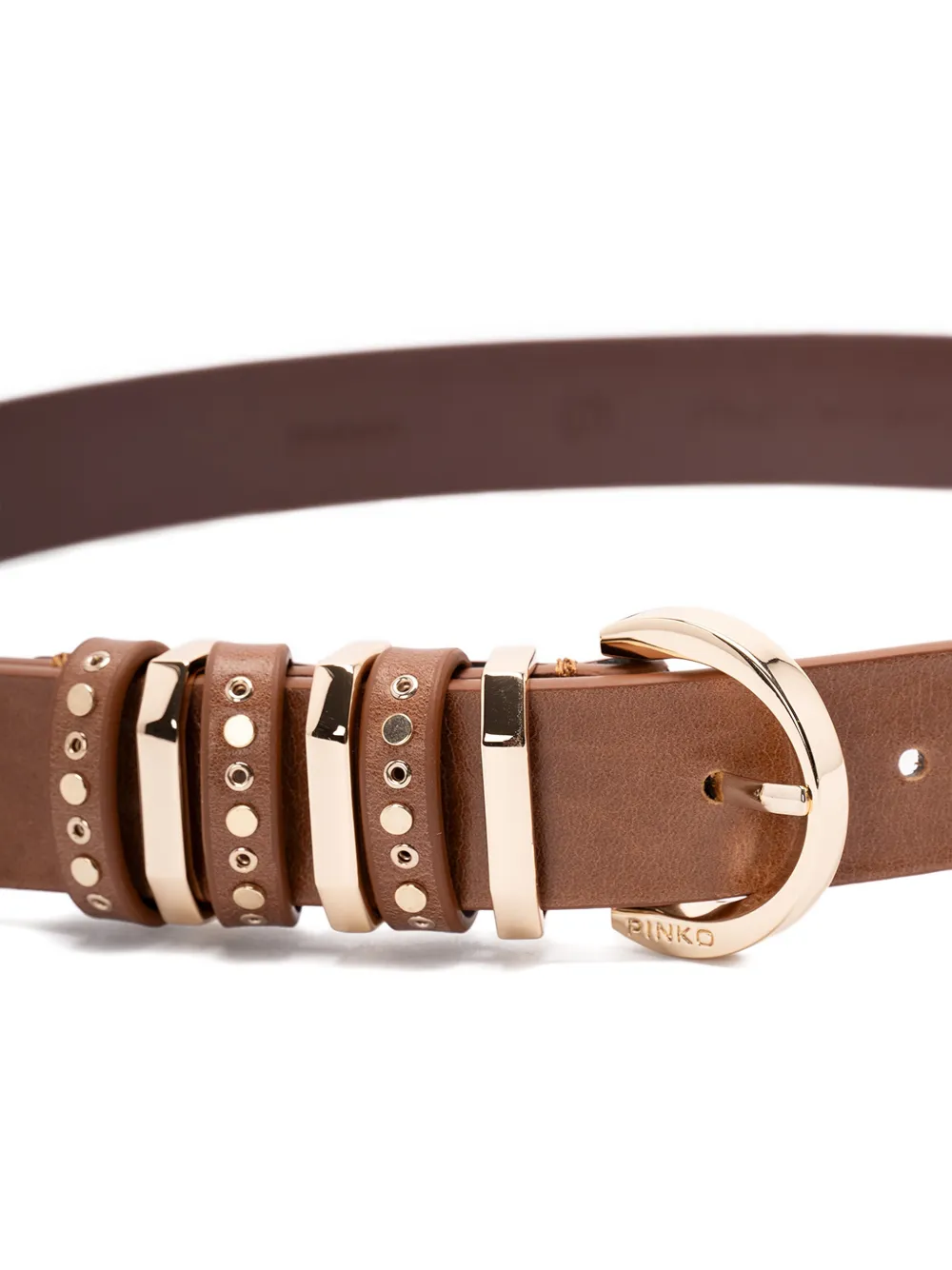 PINKO studded buckle belt - Bruin