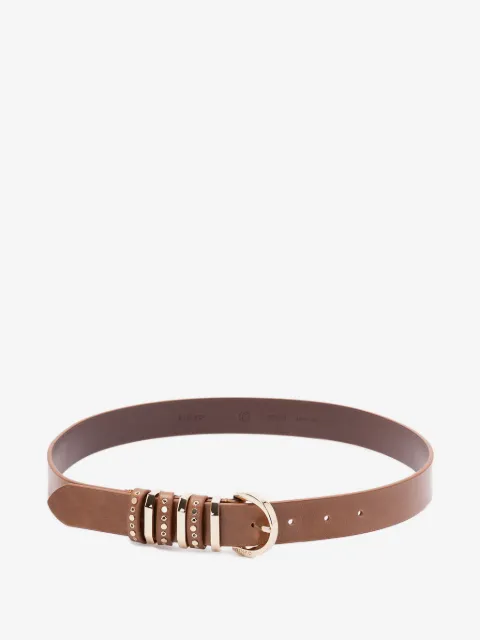 PINKO ceinture en cuir brillant à boucles en métal, 3 cm