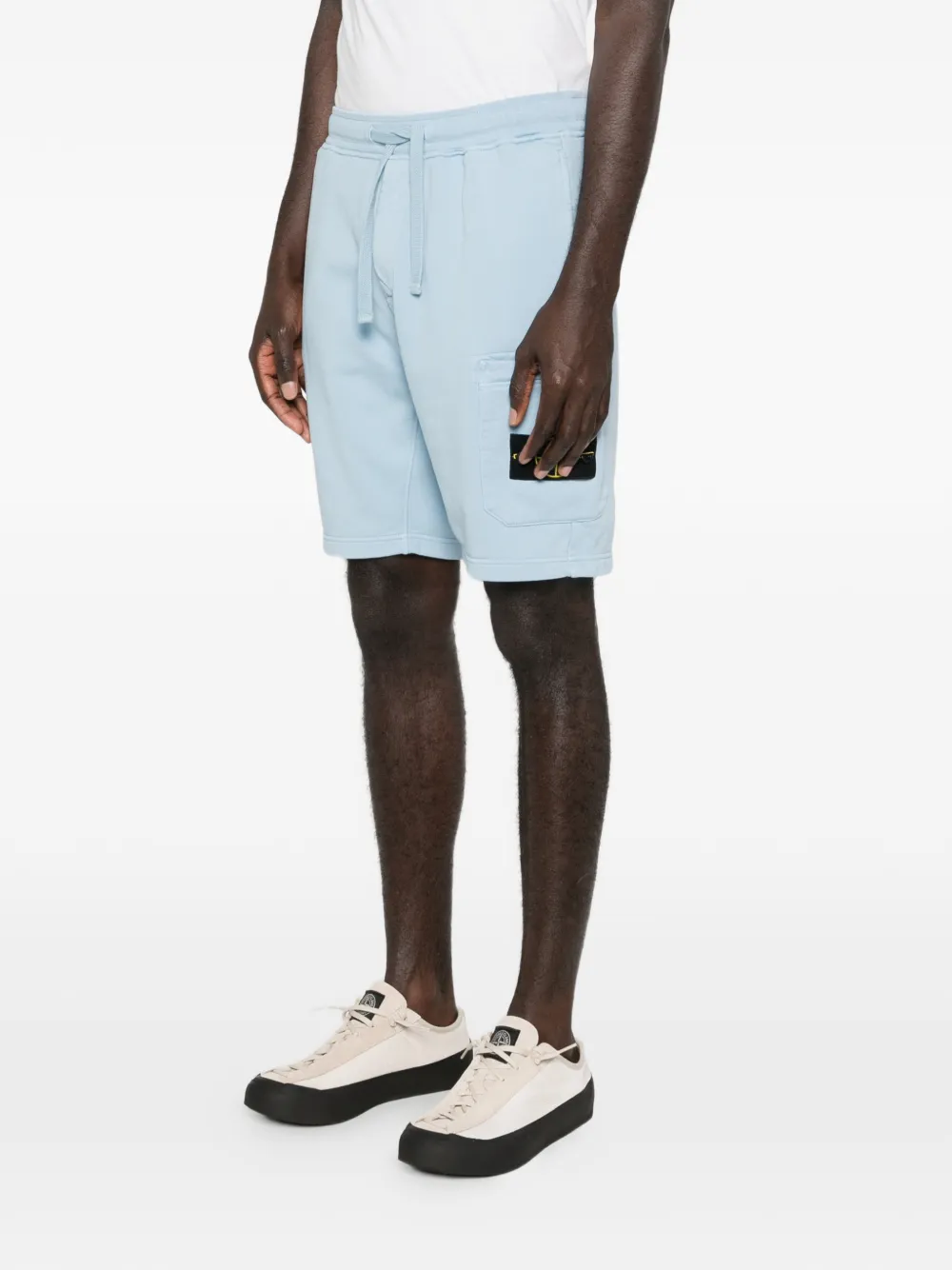  Stone Island Logo-patch Drawstring Shorts - Blue 