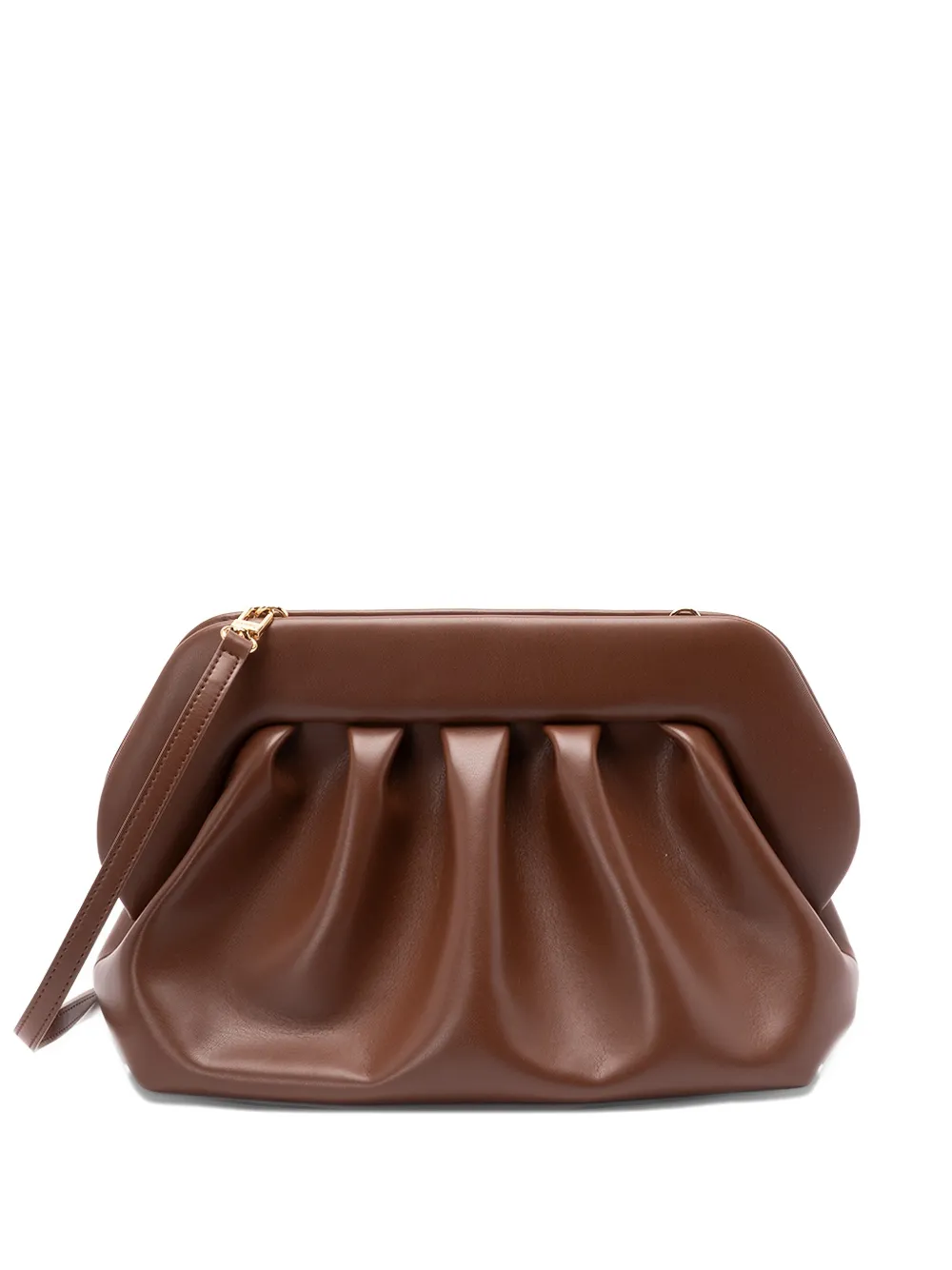 Themoirè Bios gathered clutch bag - Marrone