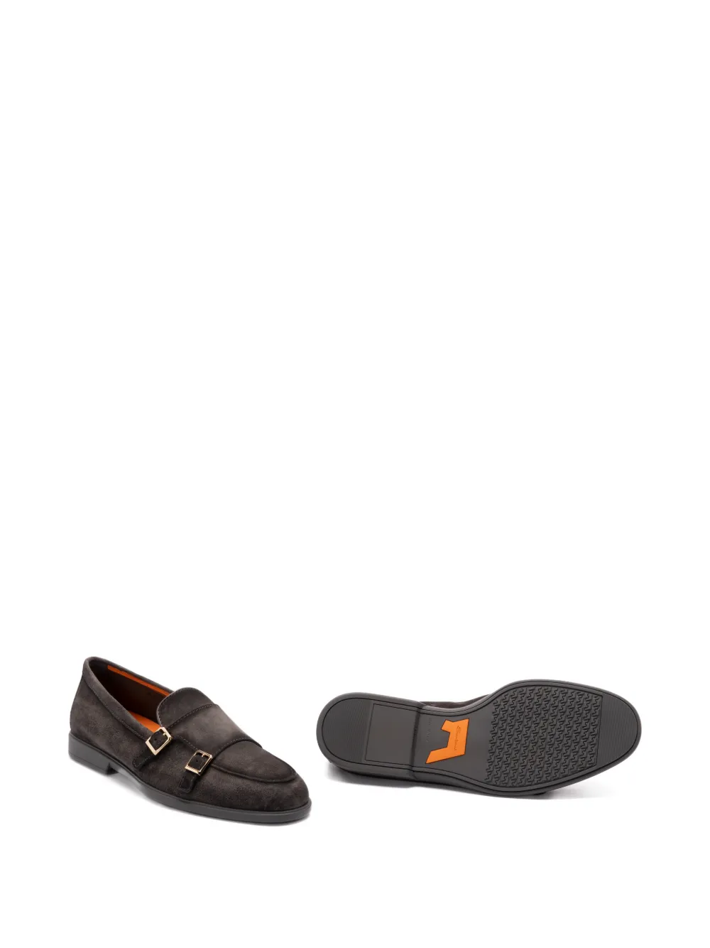 Santoni buckled suede loafers Grijs