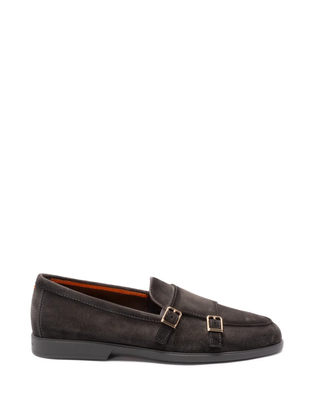 Santoni buckled suede loafers Grijs