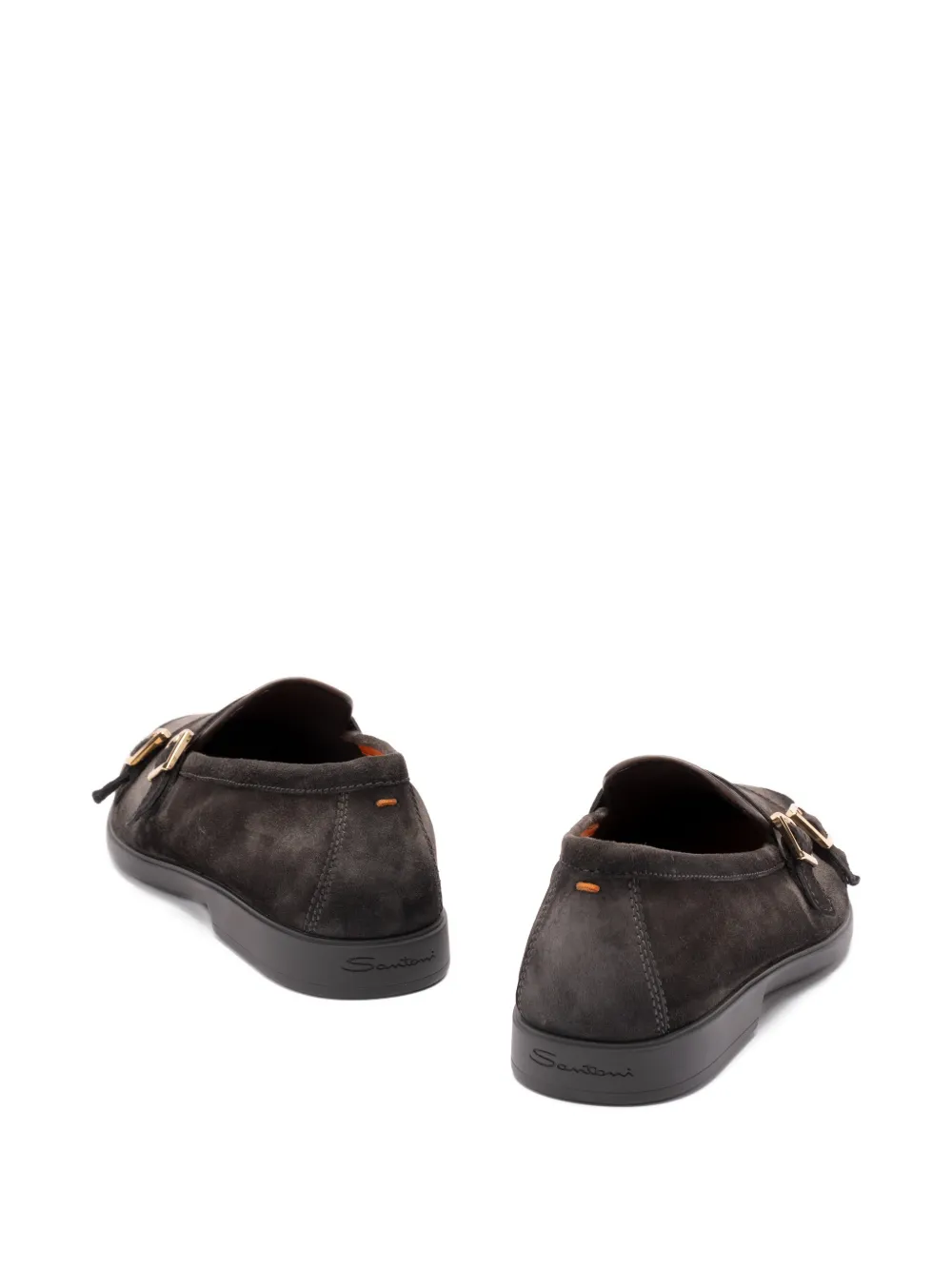 Santoni buckled suede loafers Grijs