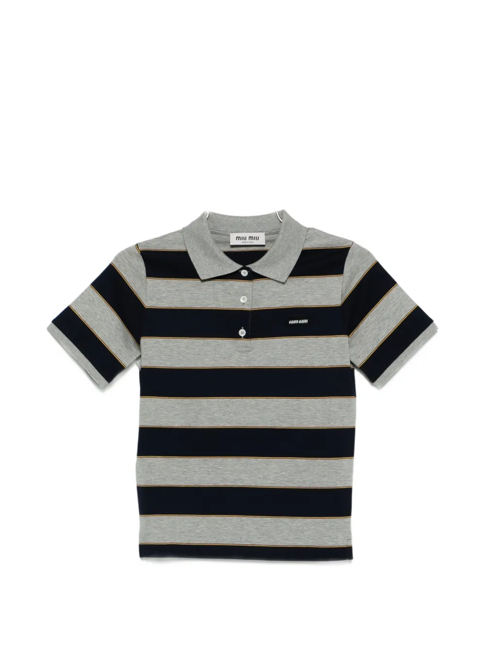 Miu Miu striped polo shirt - Grigio