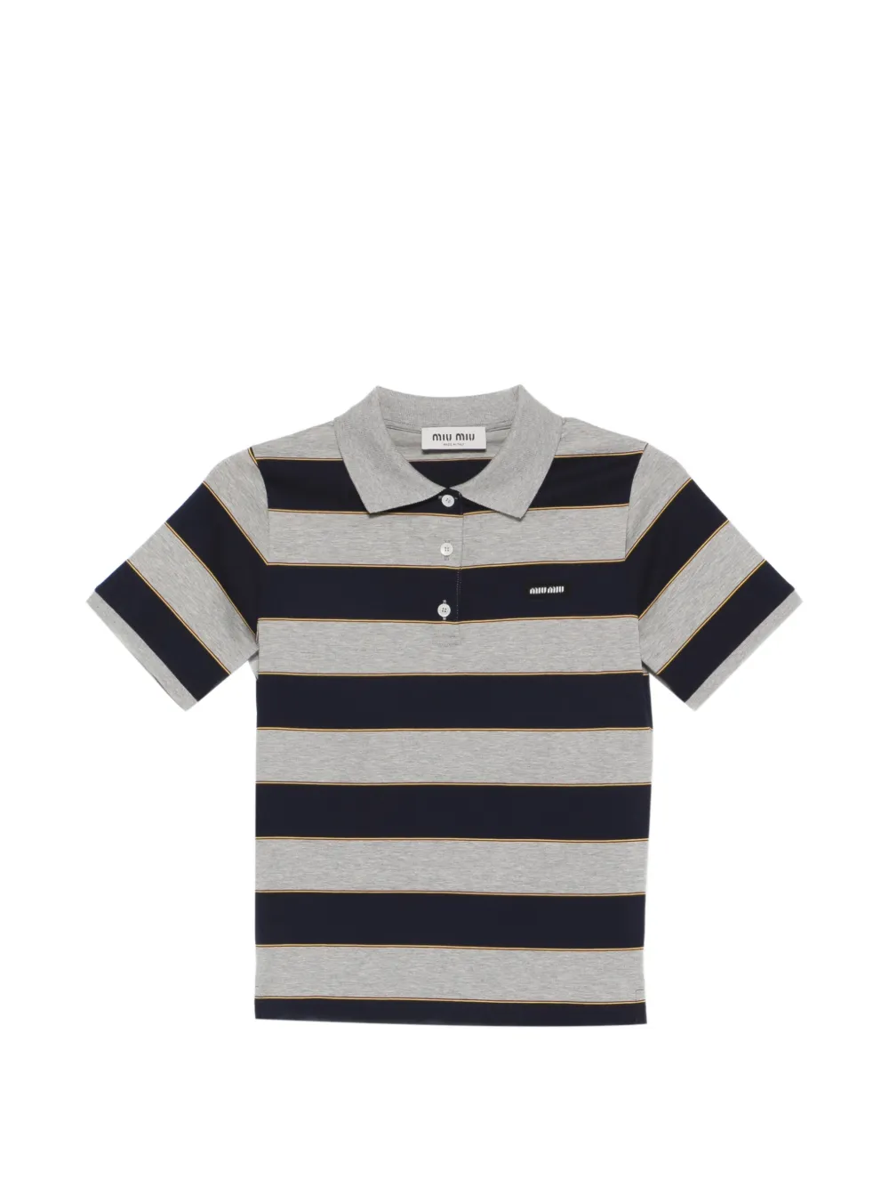 Miu Miu striped polo shirt - Grey