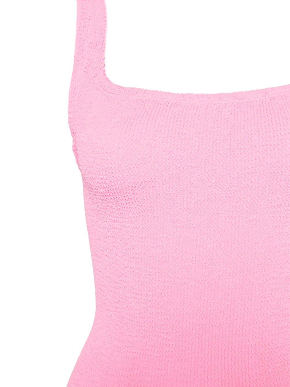  Hunza G Square-neck Textured Midi Fitted Dress - Pink 
