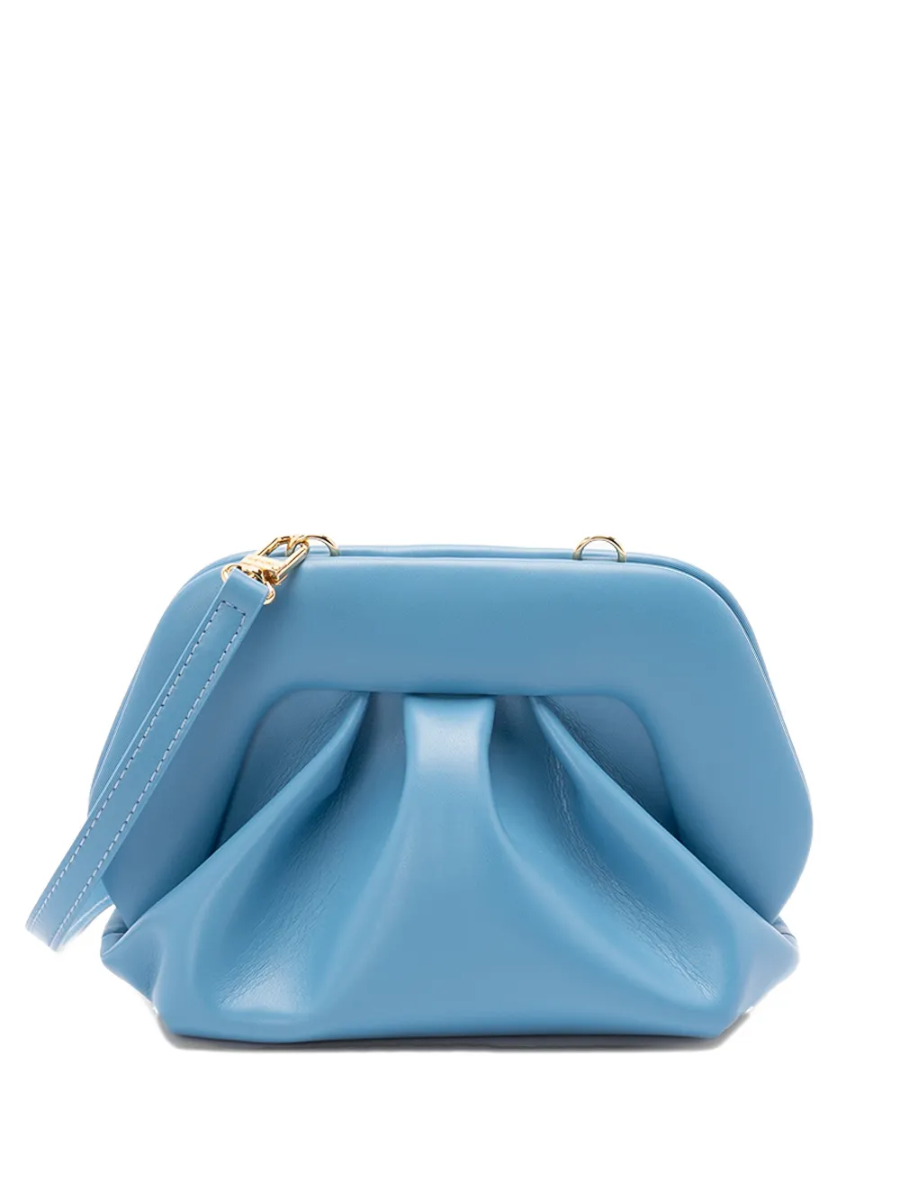 Themoirè small Bios ruched clutch bag - Blu