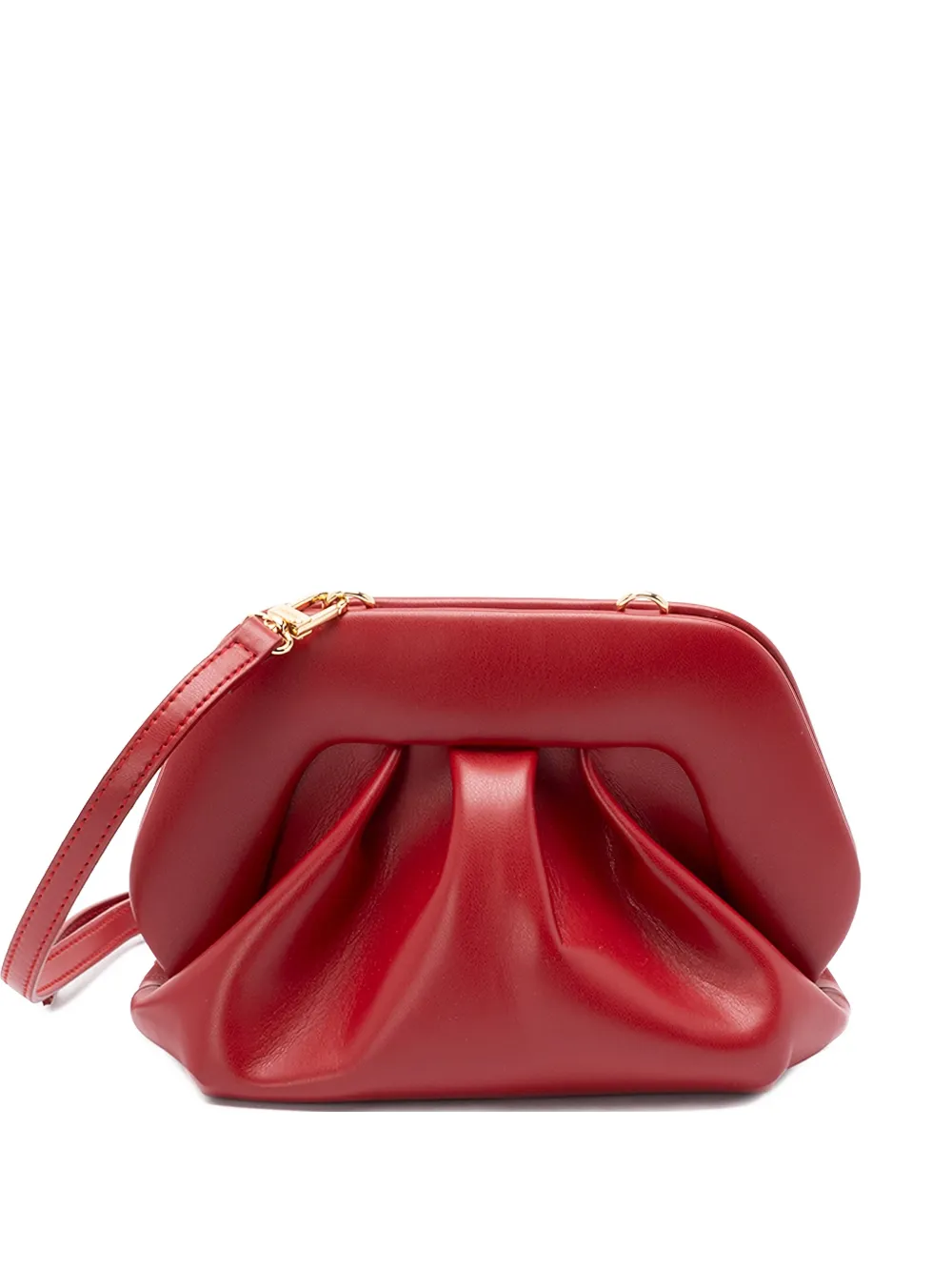 Themoirè small Bios ruched clutch bag - Rosso