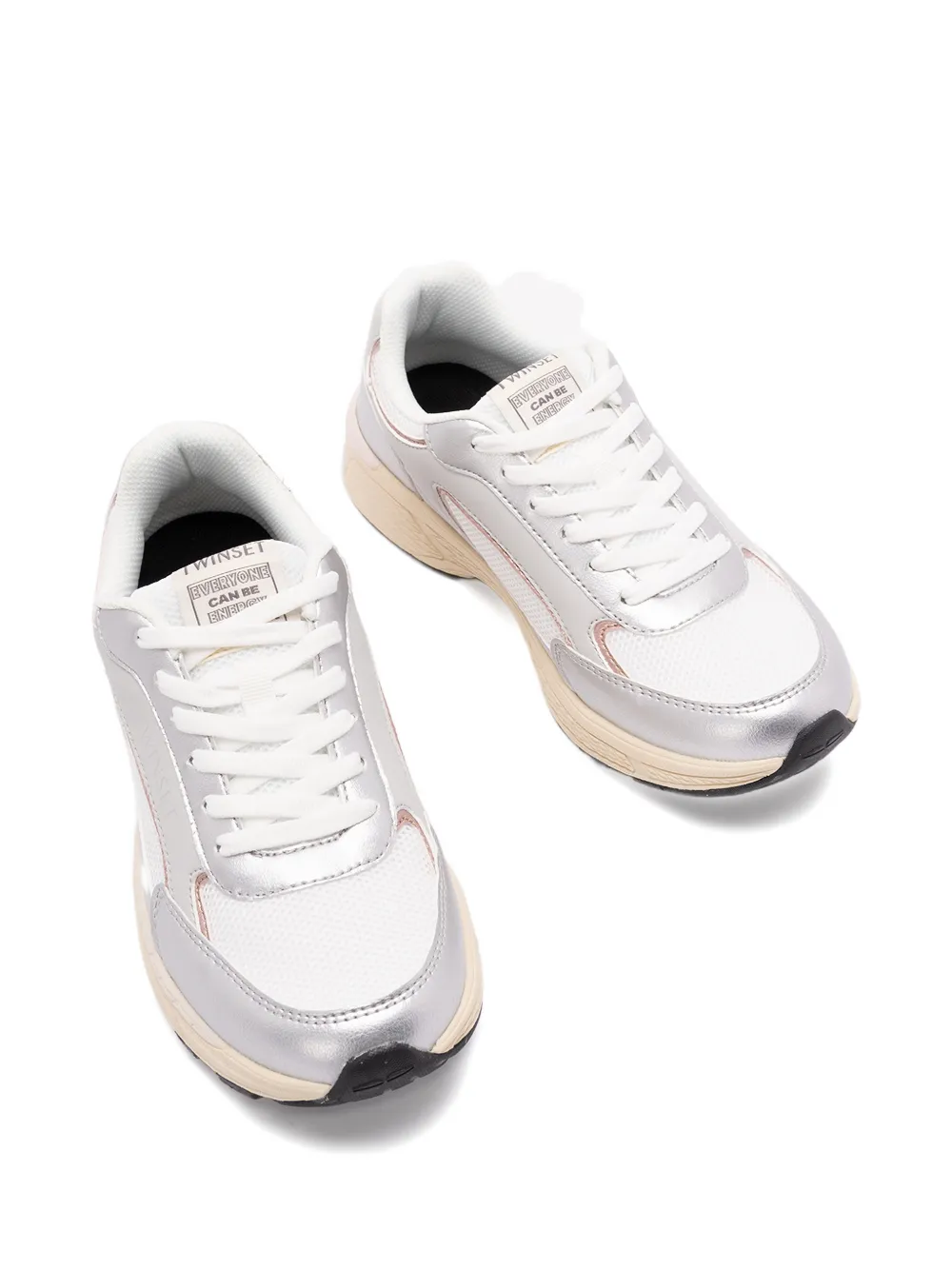 TWINSET Sneakers met metallic vlakken Zilver