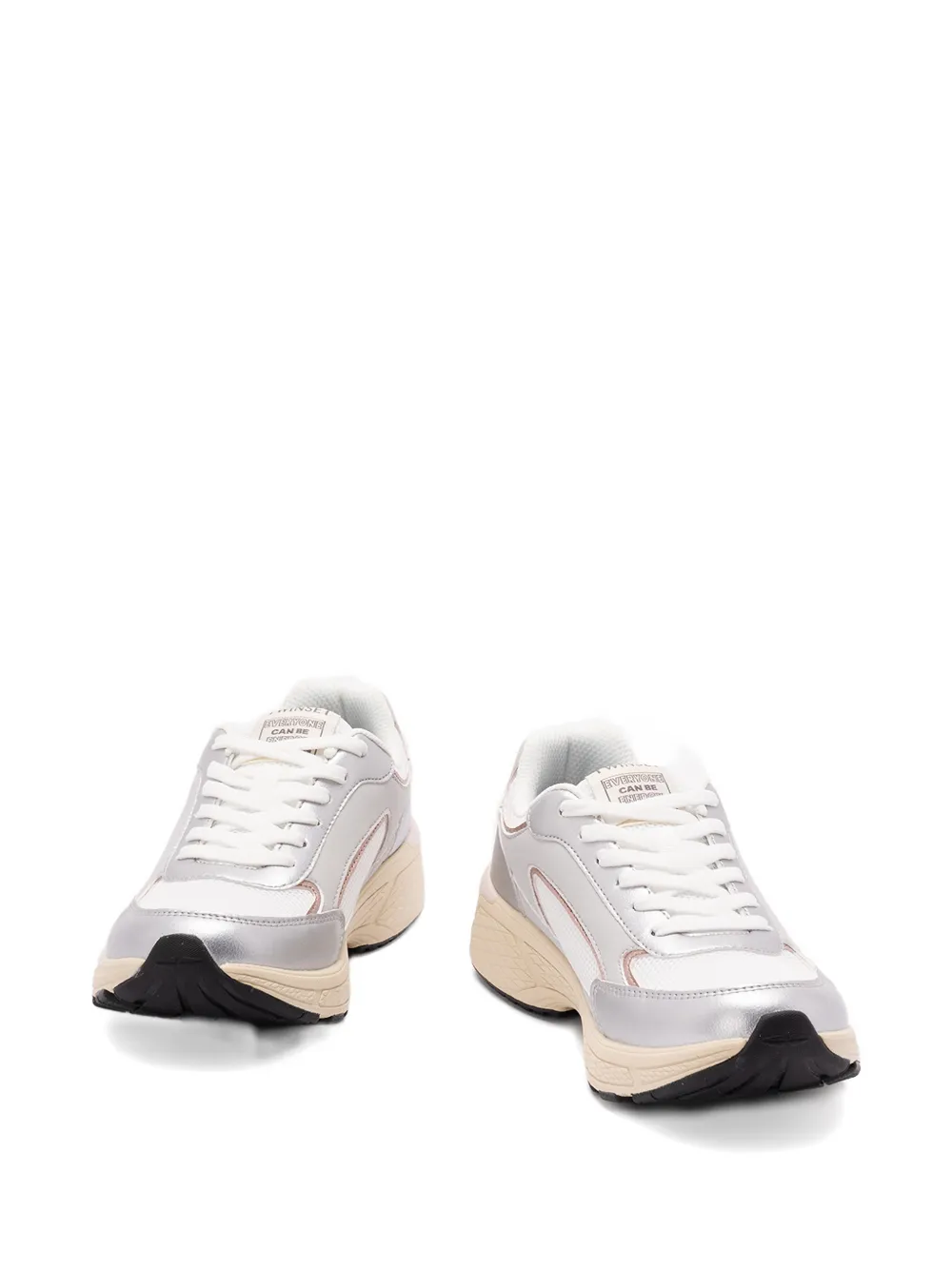TWINSET Sneakers met metallic vlakken Zilver