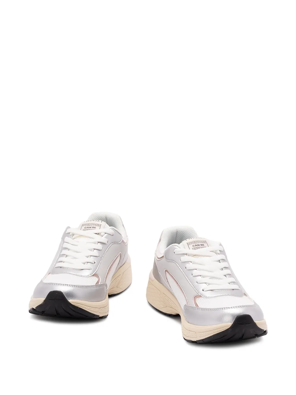  Twinset Metallic Panelled Sneakers - Silver 