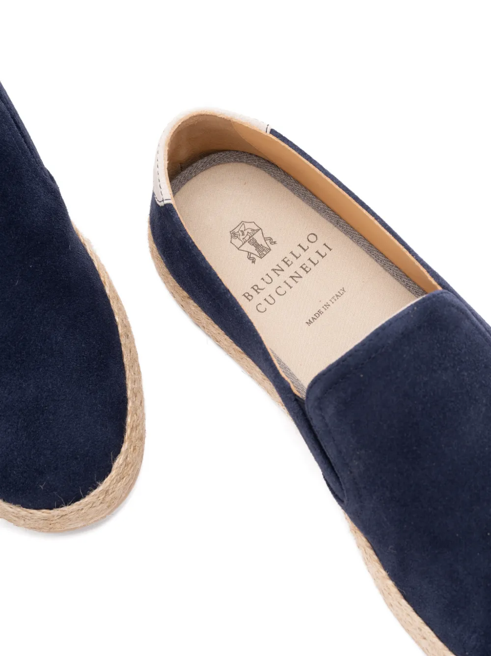 Brunello Cucinelli suede jute espadrilles Blauw