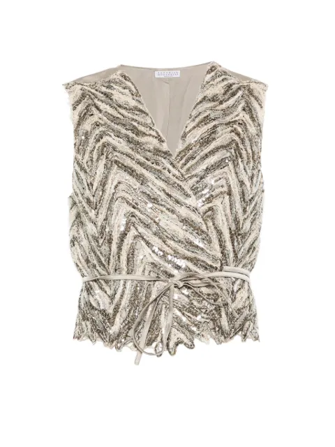 Brunello Cucinelli sequin chevron knitwear