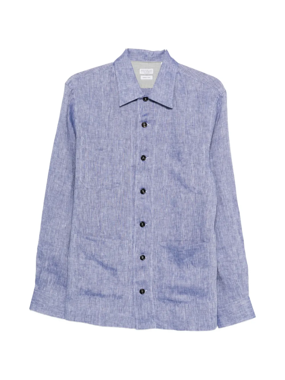 Brunello Cucinelli buttoned linen shirt - Blu