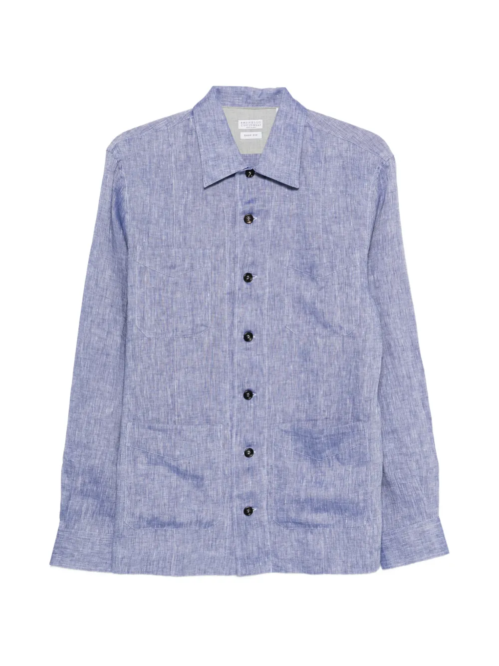 Brunello Cucinelli buttoned linen shirt - Blu