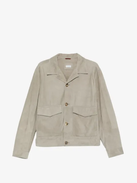 Brunello Cucinelli pocket suede leather jacket
