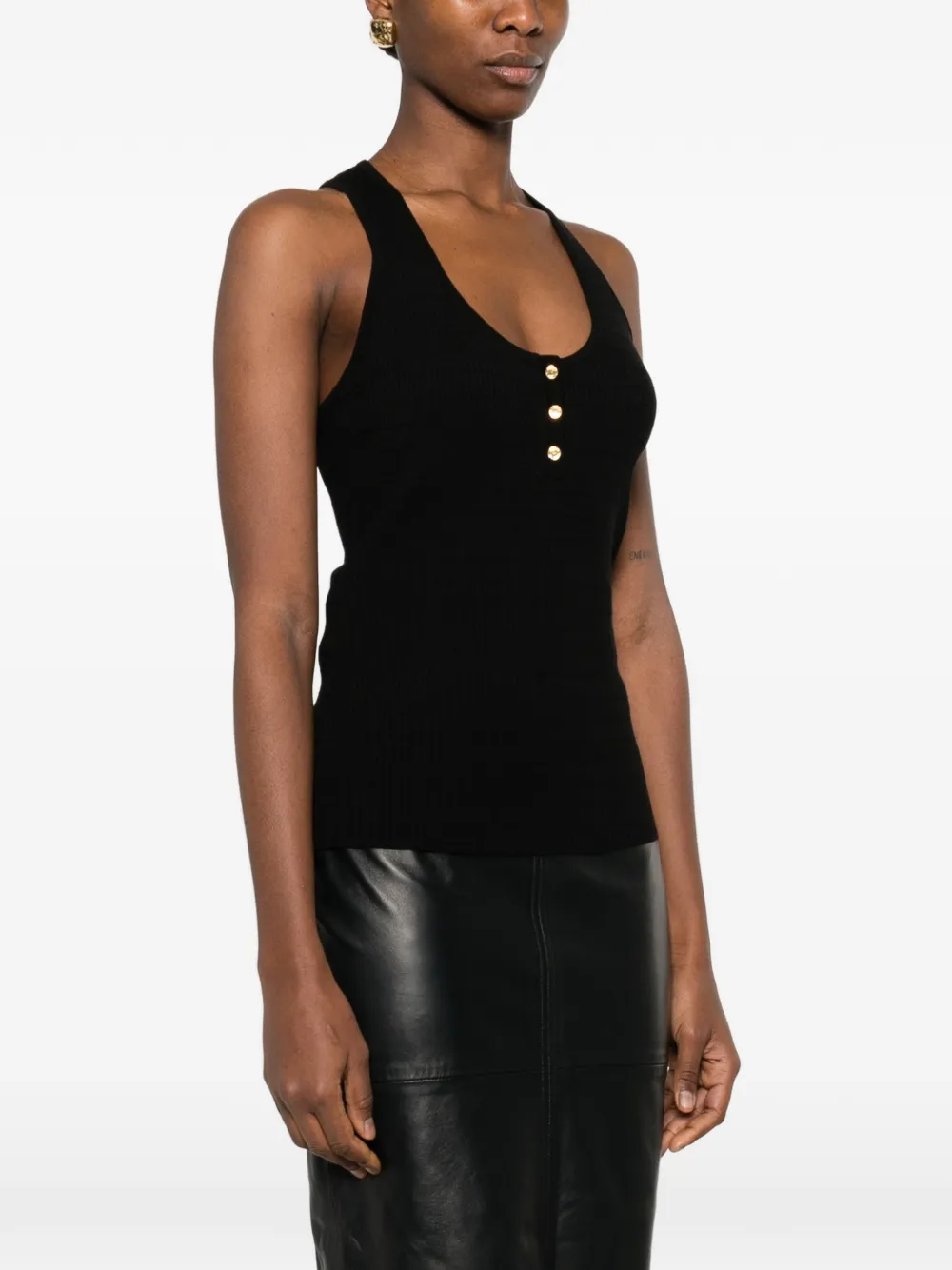 Elisabetta Franchi Gebreide top met gevlochten detail Zwart