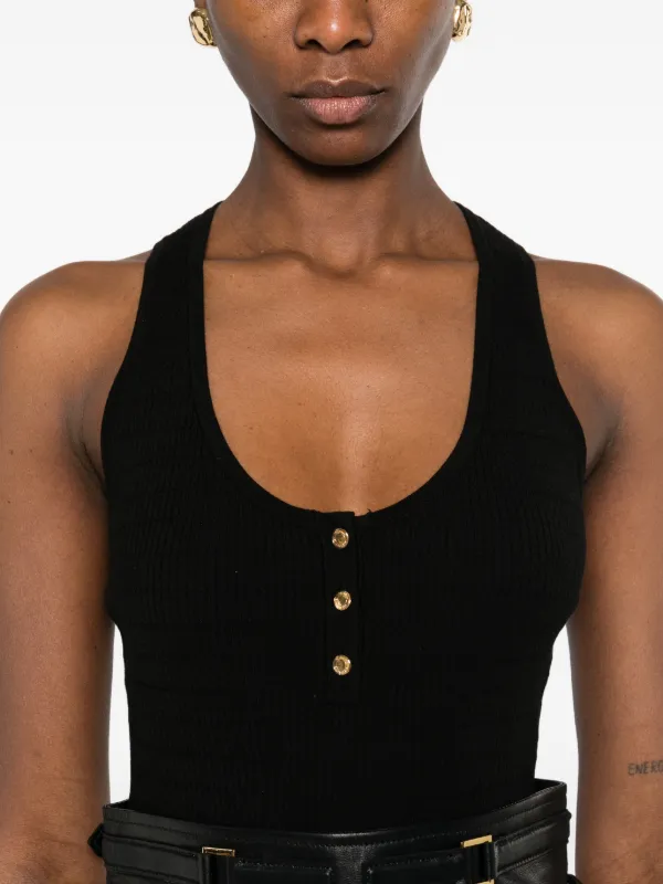 ELISABETTA FRANCHI タンクトップ Elisabetta Franchi ボタン タンクトップ | ブラック | FARFETCH JP