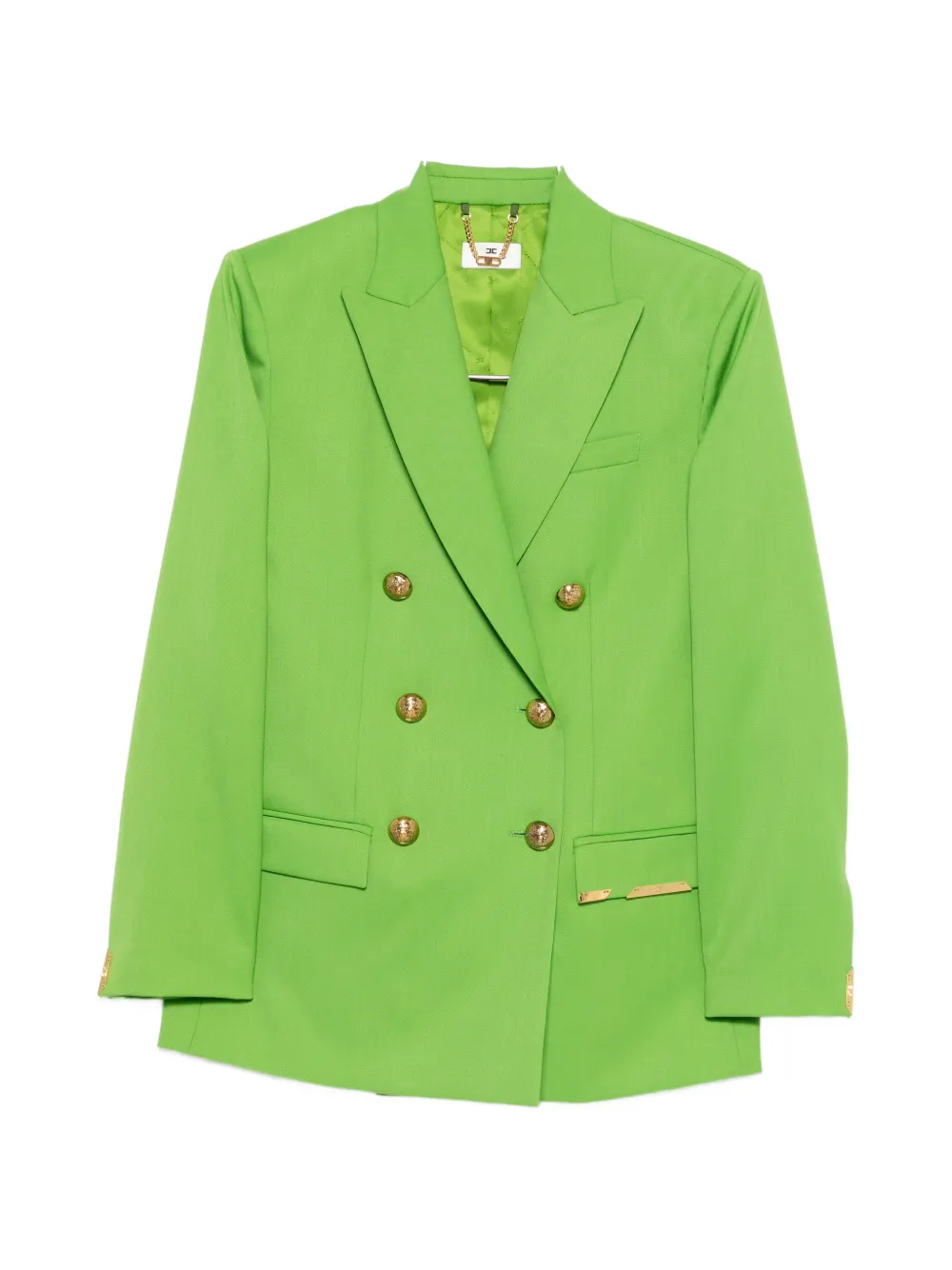 Elisabetta Franchi double-breasted embellished-pocket blazer - Verde