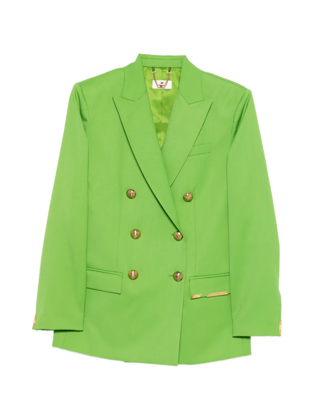 Elisabetta Franchi double-breasted embellished-pocket blazer - Verde