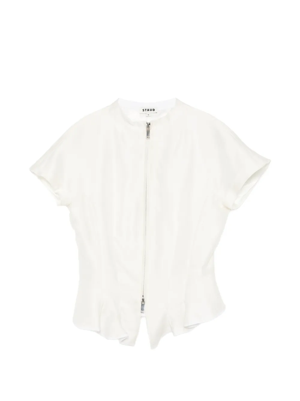 STAUD Maelle zip-up top - Bianco