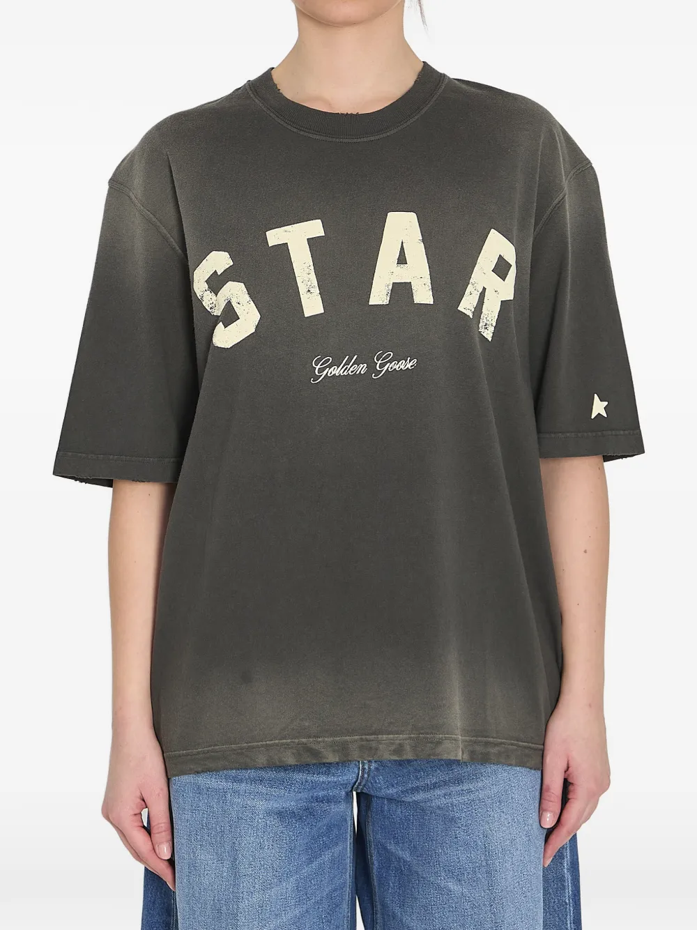Golden Goose star-appliqué jersey T-shirt - Grigio