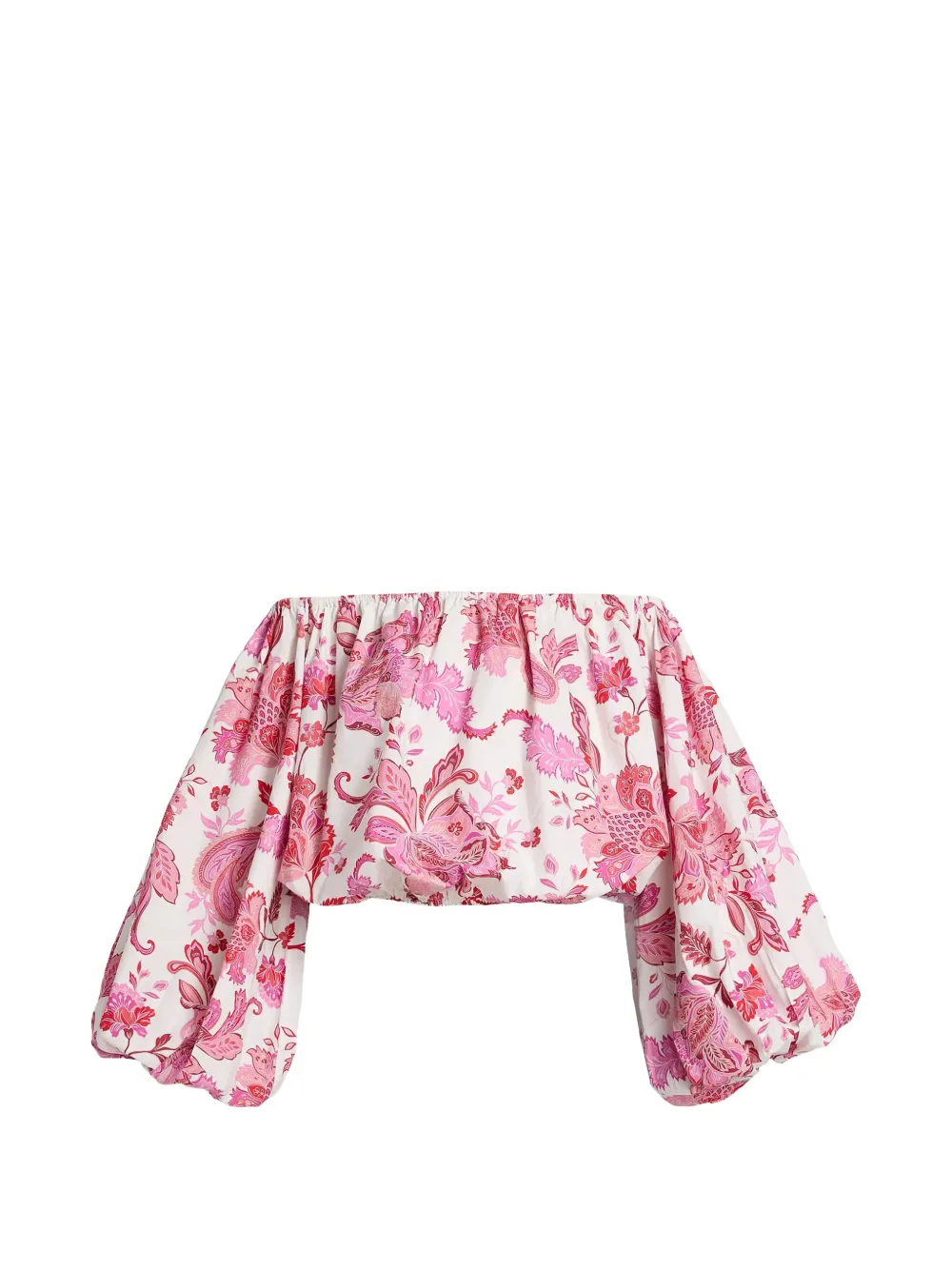 AZEEZA Margot off-shoulder paisley top - Weiß