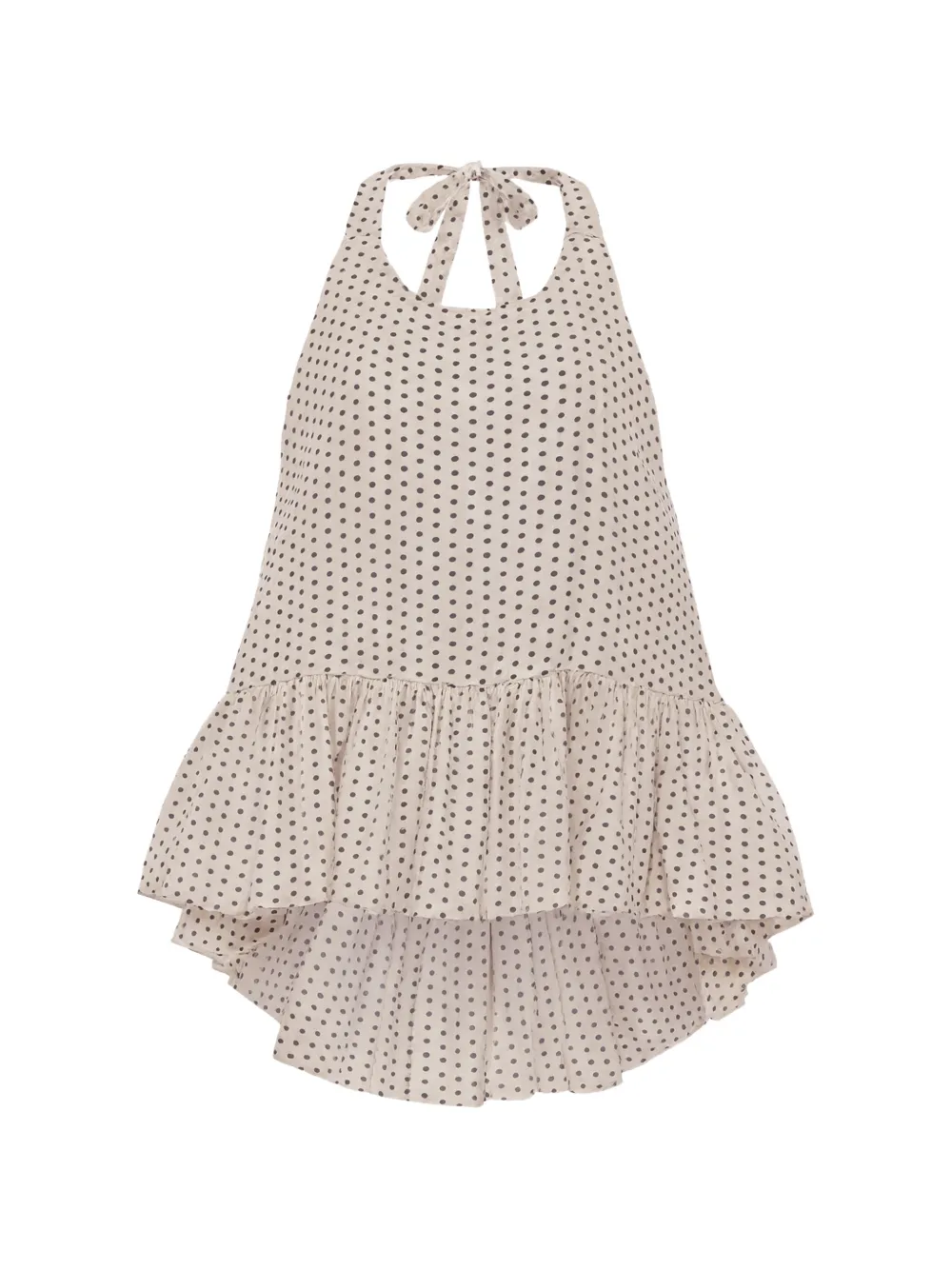 AZEEZA Winston ruffled polka-dot top - Toni neutri