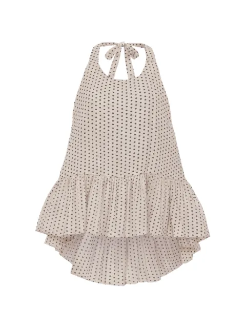 AZEEZA Winston polka-dot ruffled tank top