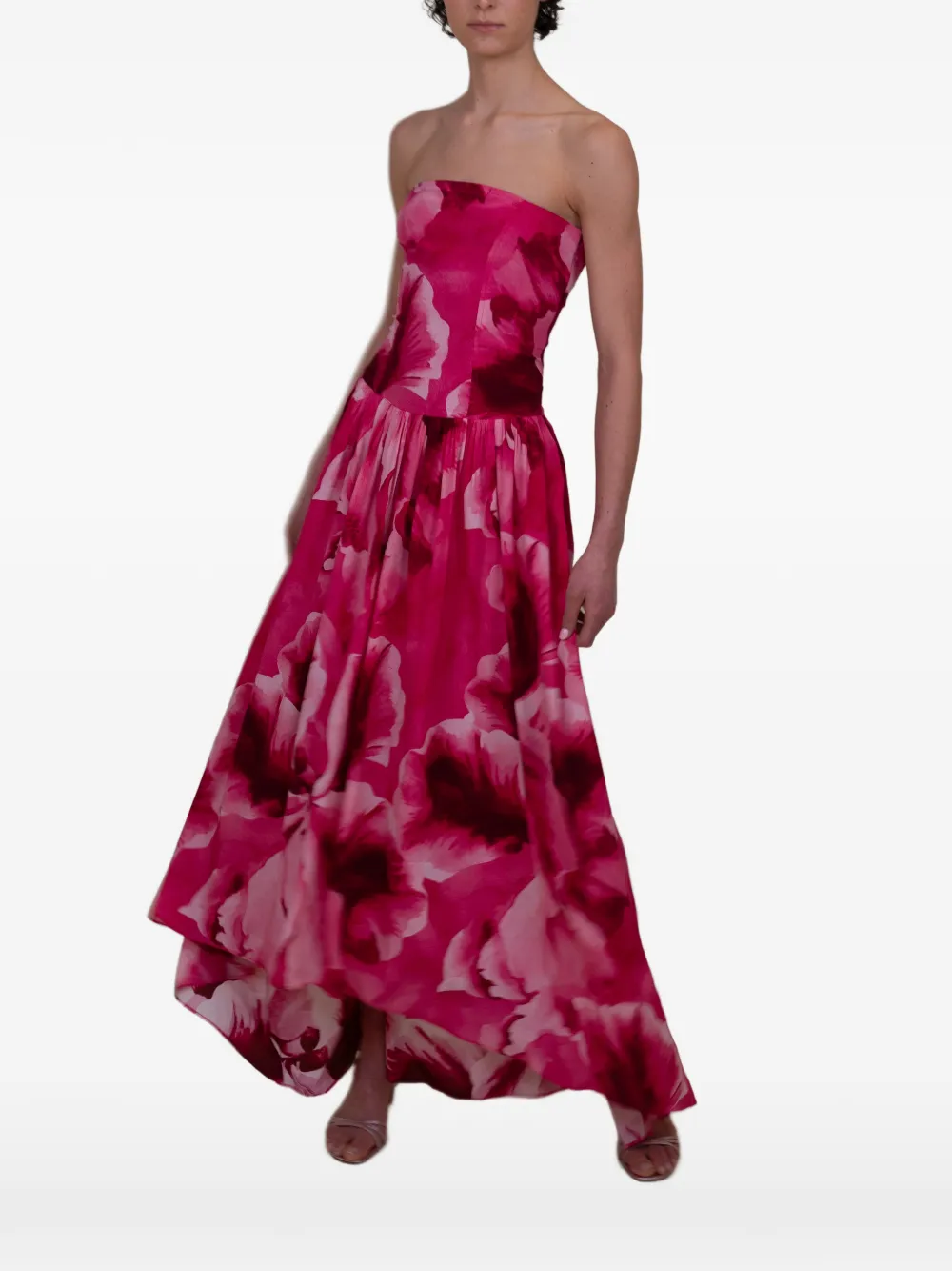 Nayara Floral-Print Strapless Midi Dress